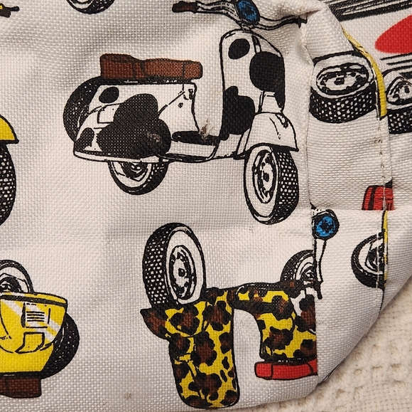 Italia Scooter Zip Bag Zip Up Tote Italian Souvenir Colorful Quirky Purse Vaca - Picture 3 of 8